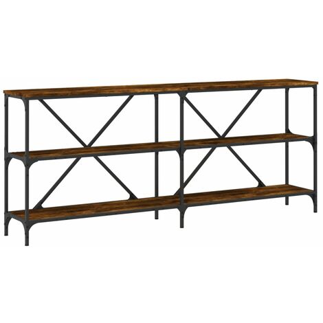 vidaXL Tavolo Consolle Rovere Fumo 180x30x75cm Legno Multistrato Ferro (1/5)