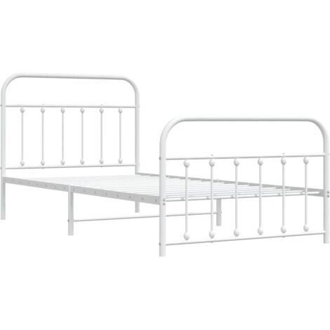 Giroletto con Testiera e Pediera Metallo Bianco 100x200 cm vidaXL (1/5)