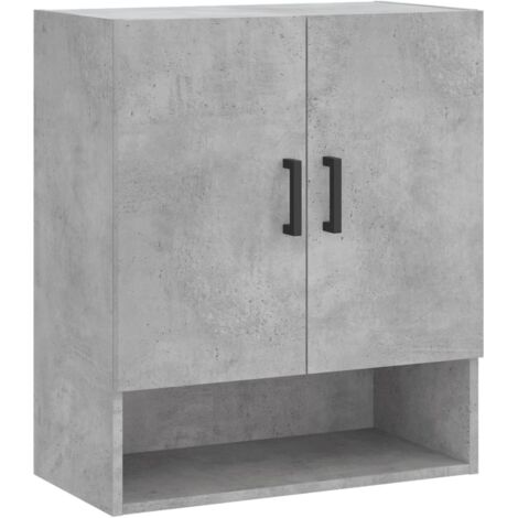 vidaXL Armadietto a Muro Grigio Cemento 60x31x70 cm Legno Multistrato