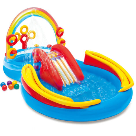 Piscina Gonfiabile Rainbow Play Center 297x193 x135 cm 57453NP INTEX