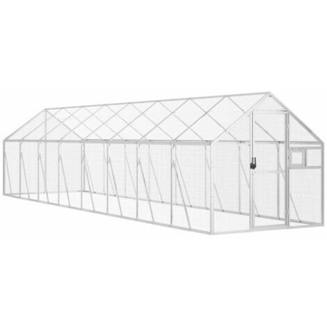 vidaXL Voliera Argento 1,79x8x1,85 m in Alluminio