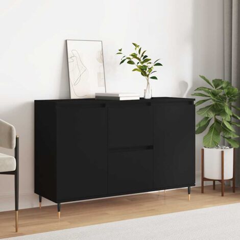 vidaXL Credenza Nera 101,5x35x70 cm in Legno Multistrato