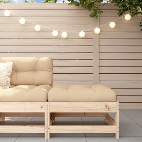 Furniture Limited - Poggiapiedi da Giardino con Cuscino in Legno