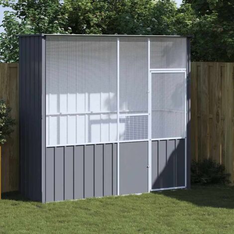 vidaXL Gabbia per Uccelli Antracite 215x78x200 cm in Acciaio Zincato (1/6)