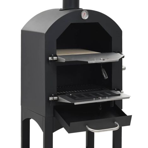 vidaXL Forno Pizza Esterno a Carbonella con Pietra Refrattaria
