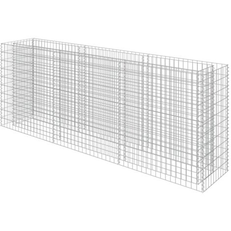 vidaXL Gabbione Letto Rialzato in Acciaio Zincato 270x50x100 cm