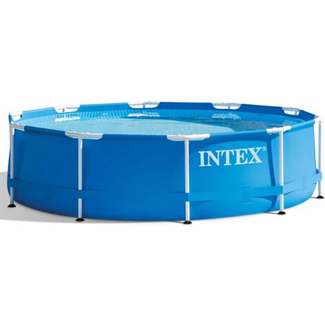 Intex 28200NP – Piscina Fuori Terra Metal Frame Rotonda, 4485 L, Acciaio e PVC, Blu, 305x76 cm