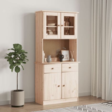 vidaXL Credenza ALTA 77x35x165 cm in Legno Massello di Pino (1/7)