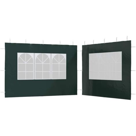Parete per Tendostruttura in PE 2pz con Finestra Verde vidaXL (1/5)