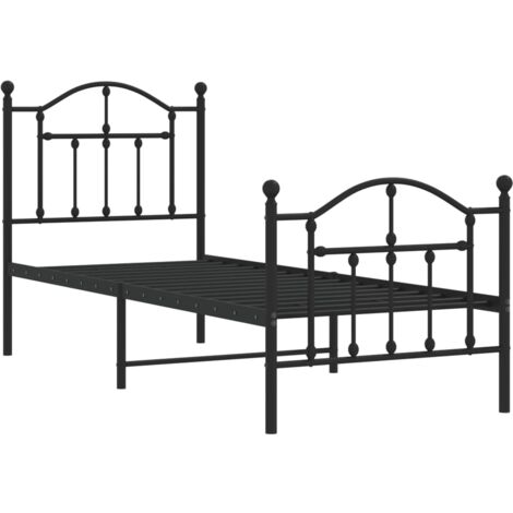 Giroletto con Testiera e Pediera Metallo Nero 75x190 cm vidaXL (1/5)