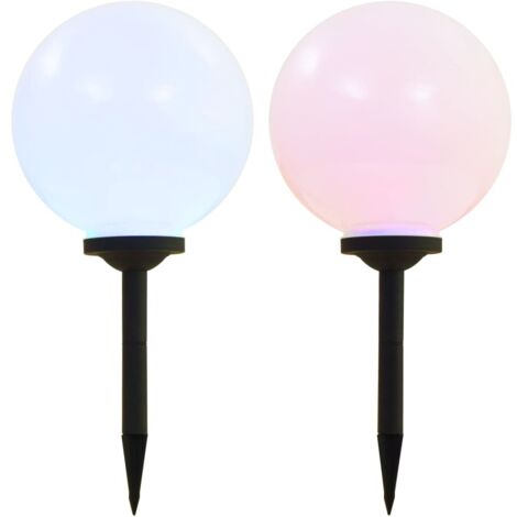 Lampade Solari da Esterni Sferiche 2 pz LED RGB 30 cm vidaXL