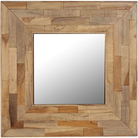 vidaXL Specchio Decorativo in Legno di Teak 120x60 cm Rettangolare