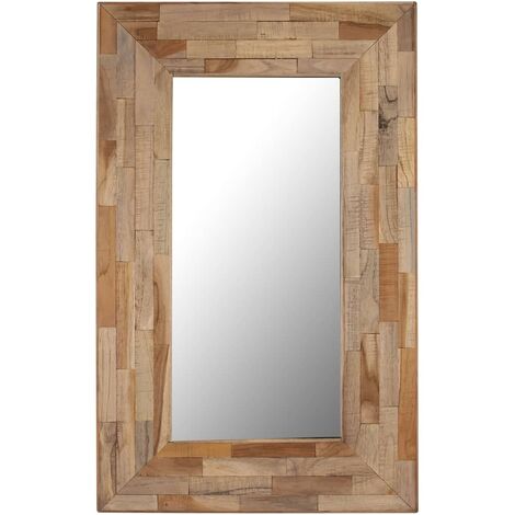 vidaXL Specchio Decorativo in Legno di Teak 120x60 cm Rettangolare