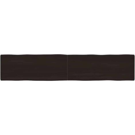 vidaXL Piano Tavolo Marrone Scuro 200x40x(2-4)cm Rovere Non Trattato (1/5)