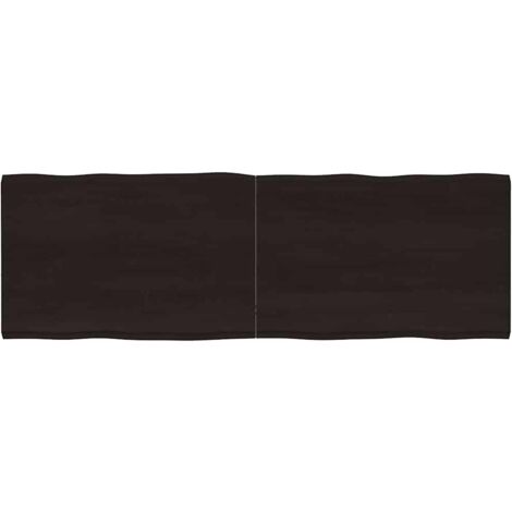 vidaXL Piano Tavolo Marrone Scuro 180x60x(2-4)cm Rovere Non Trattato (1/5)