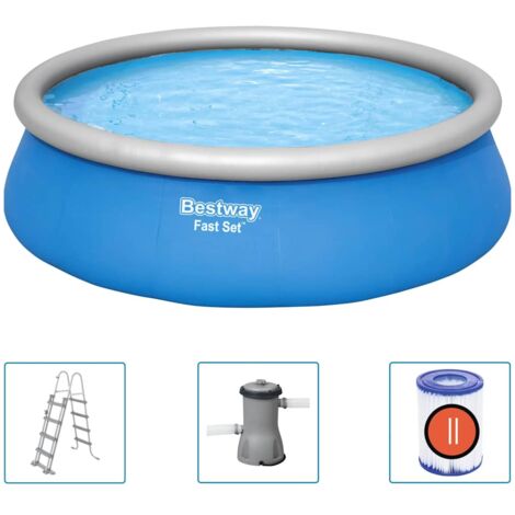 Set Piscina Gonfiabile Rotonda Fast Set 457x122 cm Bestway