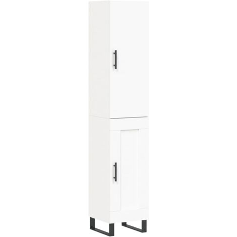vidaXL Credenza Bianca 34,5x34x180 cm in Legno Multistrato (1/5)