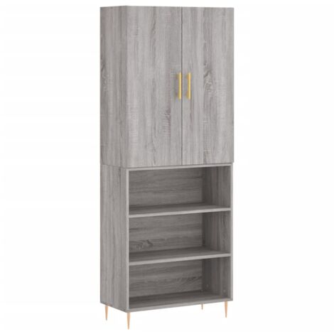 Credenza Grigio Sonoma 69,5x34x180 cm in Legno Multistrato vidaXL (1/5)