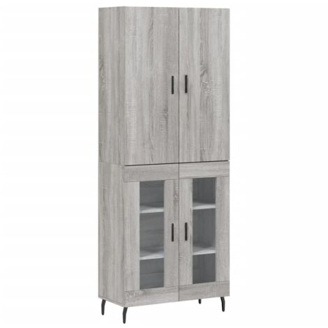 vidaXL Credenza Grigio Sonoma 69,5x34x180 cm in Legno Multistrato (1/5)
