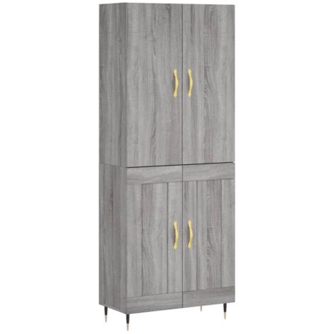 vidaXL Credenza Grigio Sonoma 69,5x34x180 cm in Legno Multistrato (1/5)