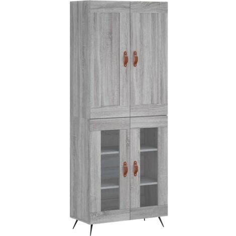 Credenza Grigio Sonoma 69,5x34x180 cm in Legno Multistrato vidaXL (1/5)