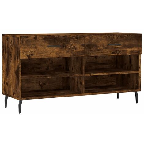 Panca Porta Scarpe Rovere Fumo 102x35x55 cm Legno Multistrato vidaXL (1/5)