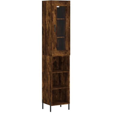 vidaXL Mobile a Parete Rovere Fumo 34,5x34x90 cm in Legno Multistrato