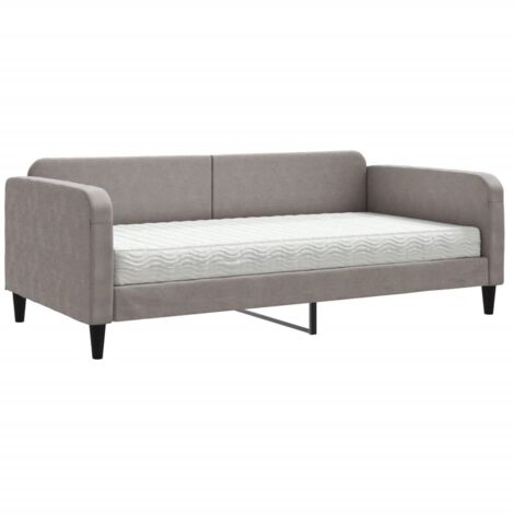 vidaXL Divano Letto con Materasso Tortora 100x200 cm in Tessuto