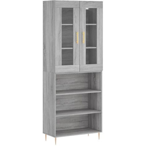 Credenza Grigio Sonoma 69,5x34x180 cm in Legno Multistrato vidaXL (1/5)