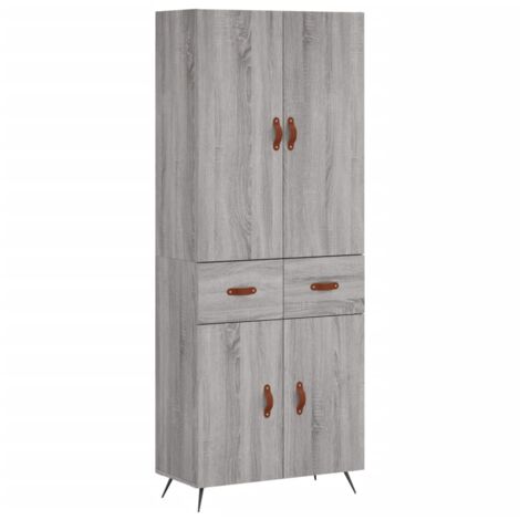 Credenza Grigio Sonoma 69,5x34x180 cm in Legno Multistrato vidaXL (1/5)