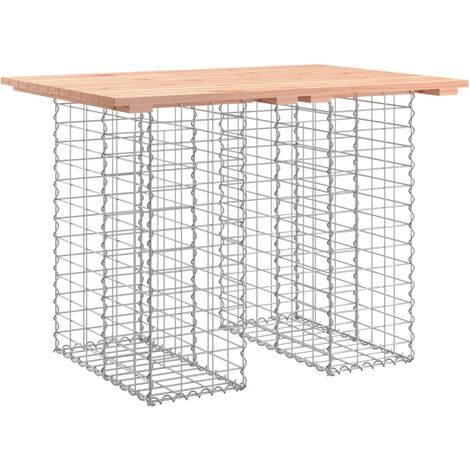 Tavolo da giardino in gabbione design 100x70x72 cm in legno massello Douglas vidaXL (1/5)