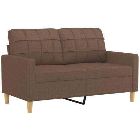Divano a 2 Posti Marrone 120 cm in Tessuto vidaXL 549619