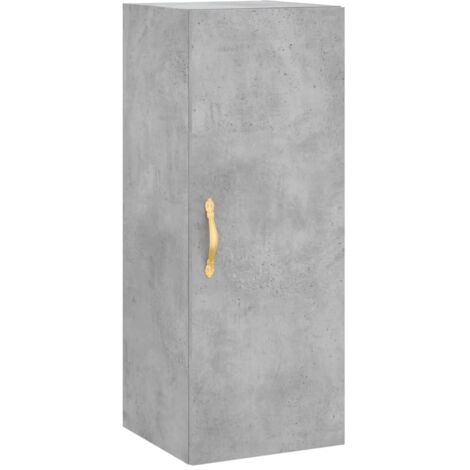 vidaXL Mobile a Parete Grigio Cemento 34,5x34x90 cm