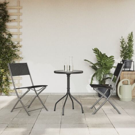 Set da Pranzo da Giardino 3 pz in Acciaio Nero vidaXL (1/5)