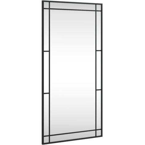 vidaXL Specchio da Parete Nero 50x100 cm Rettangolare in Ferro