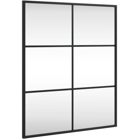 vidaXL Specchio da Parete Nero 50x60 cm Rettangolare in Ferro