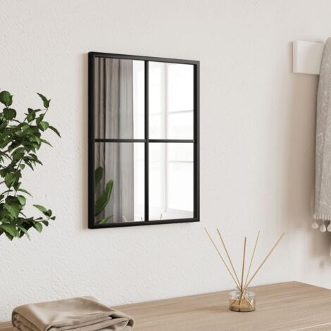Specchio da Parete Nero 30x40 cm Rettangolare in Ferro vidaXL