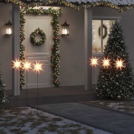 vidaXL Luci di Natale con Picchi e LED 3 pz Pieghevoli Bianche 35 cm (1/5)