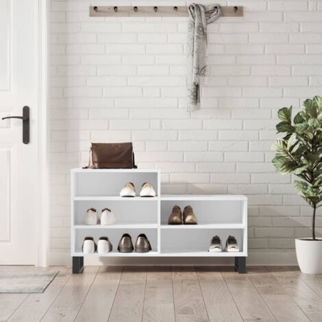 Scarpiera Bianca 102x36x60 cm in Legno Multistrato vidaXL (1/5)