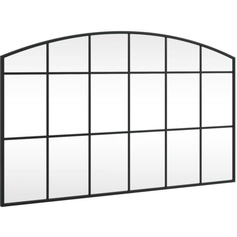 vidaXL Specchio da Parete Nero 100x60 cm Arco in Ferro (1/5)