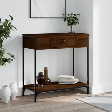 vidaXL Tavolino Consolle Rovere Marrone 75x34,5x75cm Legno Multistrato