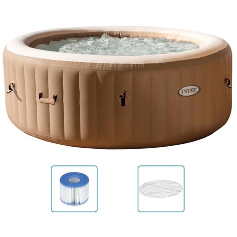 Copertura Rotonda Impermeabile Per Vasca Idromassaggio Esterna Asiacreate | 210x30 Cm | Taffetà 190T Con Cordino Elastico | Marrone