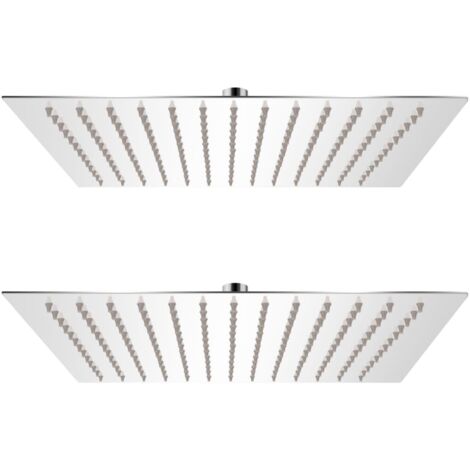 vidaXL Soffione per Doccia a Pioggia 2pz Acciaio Inossidabile 25x25 cm