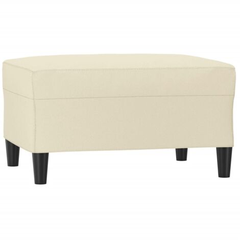 vidaXL Poggiapiedi Crema 70x55x41 cm in Similpelle