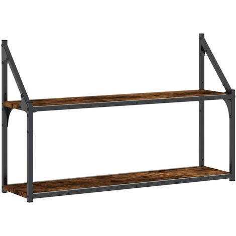 Mensola a Muro Rovere Fumo 104x20x58,5 cm Legno Multistrato CFW78461