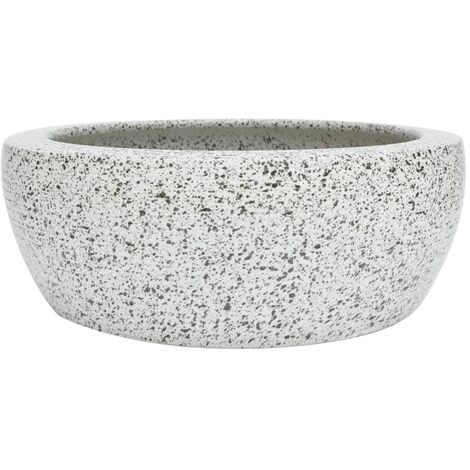 vidaXL Lavabo da Appoggio Grigio Rotondo Φ41x14 cm Ceramica