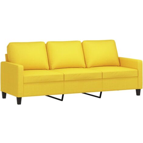 vidaXL Divano a 3 Posti Giallo Chiaro 180 cm in Tessuto