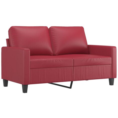 vidaXL Divano a 2 Posti Rosso Vino 120 cm in Similpelle