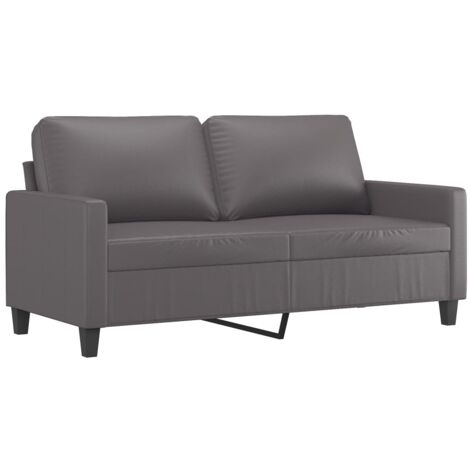 vidaXL Divano a 2 Posti Grigio 140 cm in Similpelle