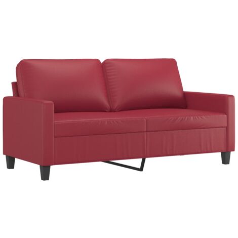 vidaXL Divano a 2 Posti Rosso Vino 140 cm in Similpelle